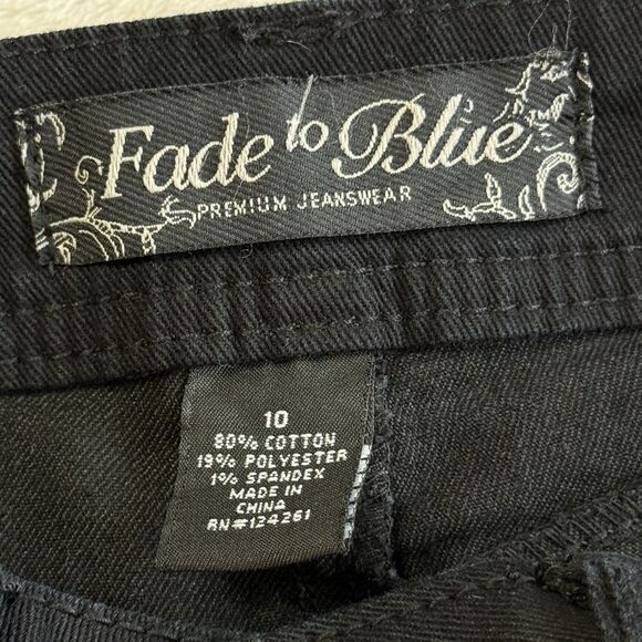 NEW Fade to Blue Denim Jeans Womens Size 10 Black Cuffed Ultimate Stretch Casual - Picture 4 of 13
